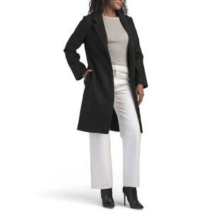 LOVE TREE Black Single Button Peacoat